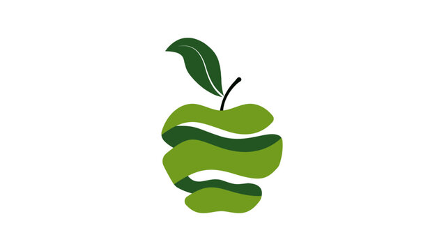 peeled apple symbol, color vector illustration