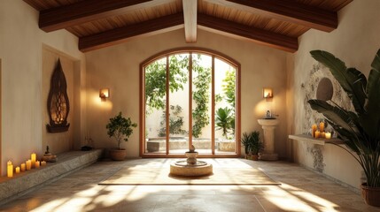 Fototapeta premium Peaceful interior, sunlit room