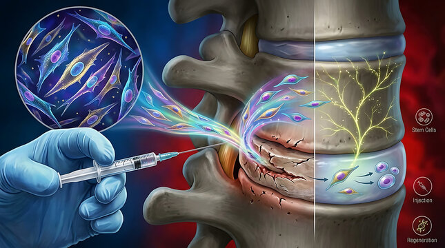 Regenerative Orthopedic Stem Cell Therapy for Chronic Back Pain featuring Mesenchymal Injection for Spinal Joint Tissue Repair and Advanced Medical Healing Treatment in Healthcare.