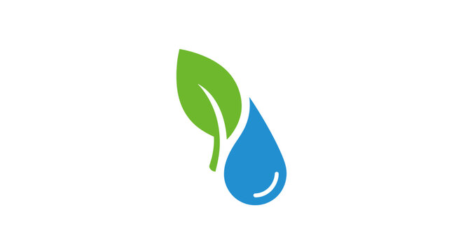 Minimalist emblem representing ecology, water, nature, and the interrelation of resources