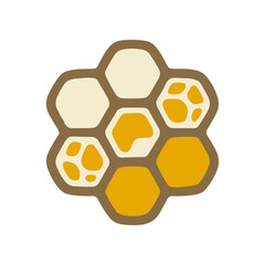 Honeycomb cells with golden honey. © giannheno7697q