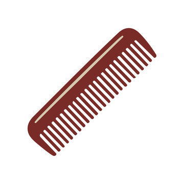 Brown plastic wide tooth comb.