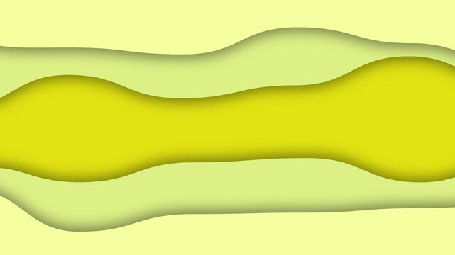 paper cur animation Abstract background with yellow and light green wavy layers animation 