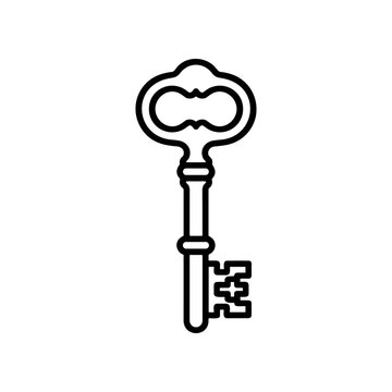 Old fashioned metal skeleton key.