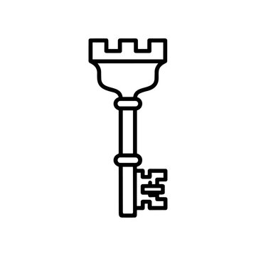 Large Antique Skeleton Key Icon.