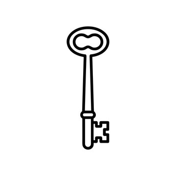 Old fashioned metal skeleton key.