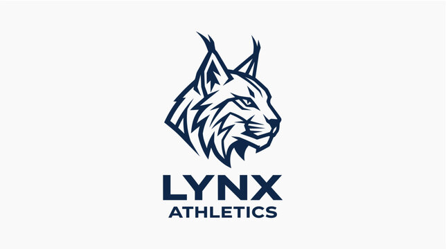 Lynx athletics mascot logo vector fierce wildcat feline animal head icon design for running club fitness gym sports apparel