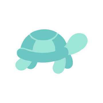 Teal turtle cartoon illustration.