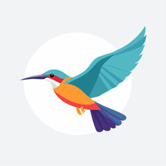 Fototapeta premium Stylized Kingfisher Bird in Flight