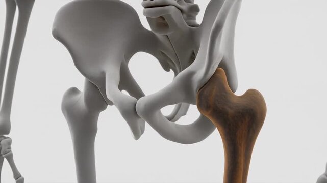3d animated skeleton walking in a loop motion sequence