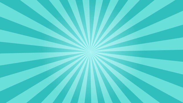blue Comic book style sunburst radial rays pop art background loop. Bright sunburst retro looping animation. Sunburst lines rotating with spinning retro vignette ray