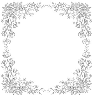 border snd frame with flowers