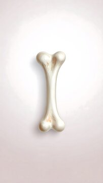 Single White Bone Centered on Soft Pink Minimal Background