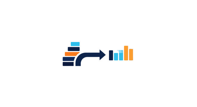 Data transformation visual: symbolic representation of information processing and analysis process