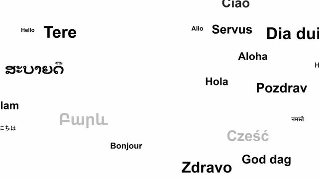 Word hello written in many different languages.