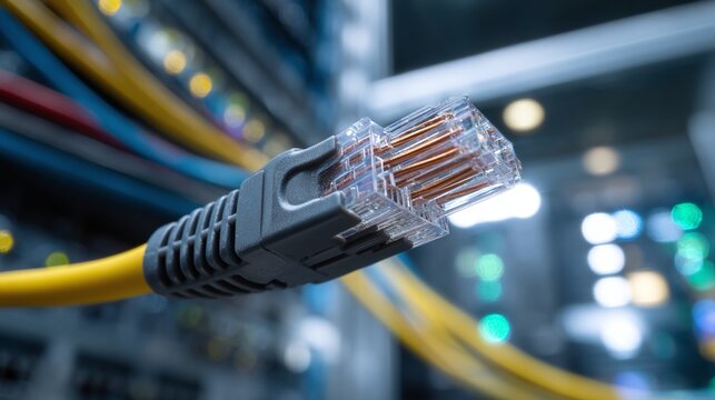 Ethernet cable connector close-up view.