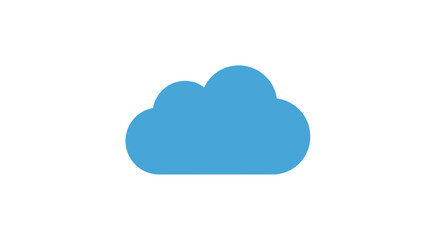 Fototapeta premium A solitary cerulean cloud icon representing data storage and computing concepts