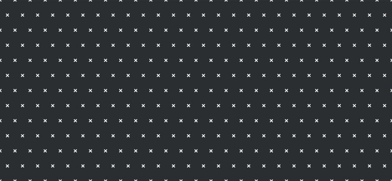 Minimal seamless pattern with small white diagonal crosses evenly spaced across dark background creating subtle modern texture for wallpapers textiles branding materials and creative layouts