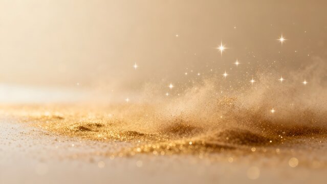 Golden glitter dust with sparkles