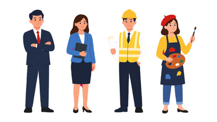 Obraz premium Vector set of business and creative professional characters