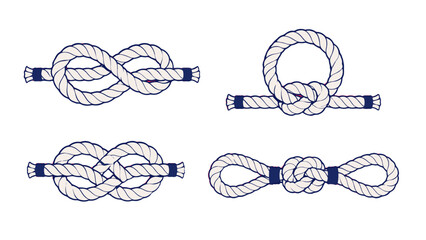 Set of decorative rope knot dividers in nautical vector style © Andrei
