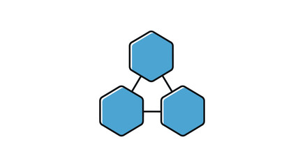 Obraz premium Abstract illustration of a network of hexagonal shapes interconnected by lines on white background