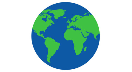 Fototapeta premium Simple earth illustration, showing continents and oceans, perfect for educational content