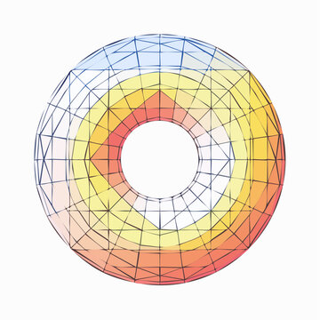 Wireframe Torus with Gradient Colors