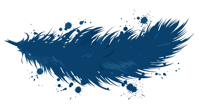 Wide feathered stroke in prussian blue
