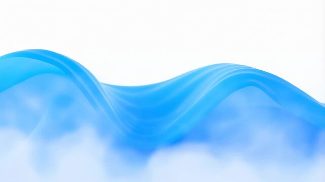 Flowing blue waves in motion over misty background capturing dynamic movement