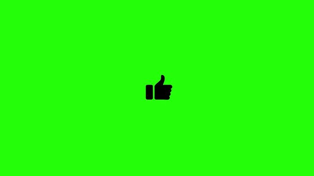 Thumb up like icon animation, like emoji icon, hand gesture like icon