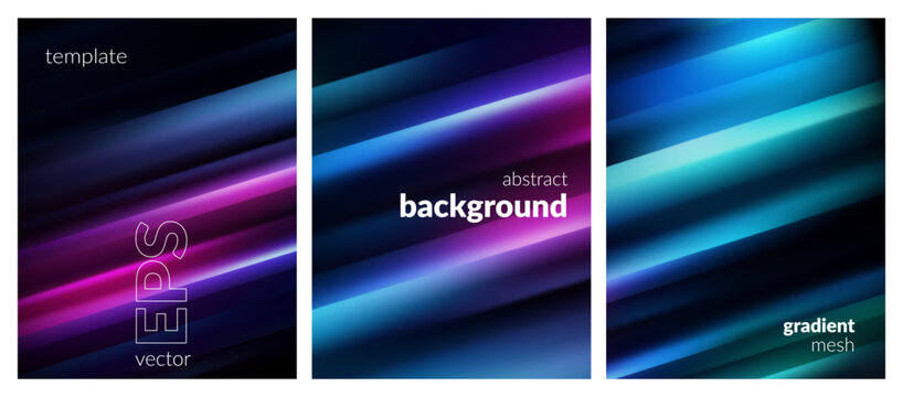 Abstract Neon Gradient Background with Colorful Light Stripes. Backdrop for branding, web, covers, ad banners, presentations, posters, modern digital graphics, creative design. Vector image