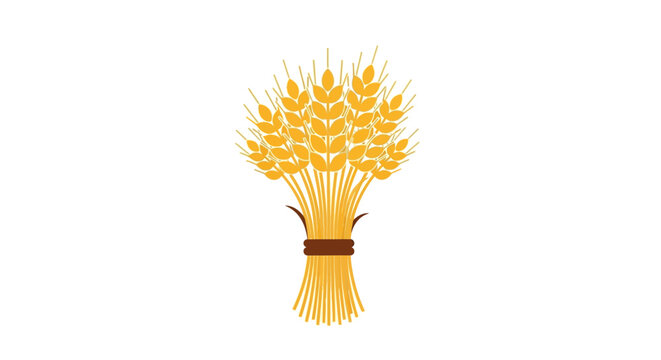 Illustration of a sheaf of wheat isolated on a white background representing harvest