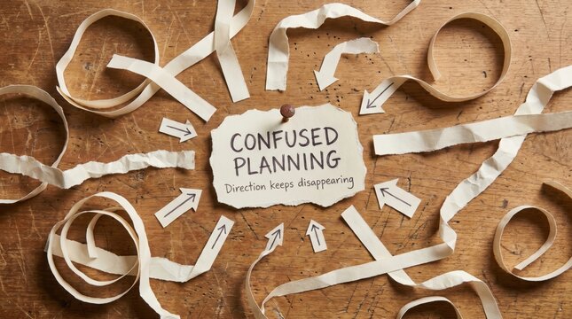 Confused Planning and Mental Overload Represented by Scattered Arrows