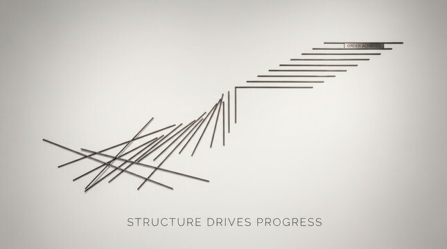 Abstract Lines Showcasing Structure Drives Progress