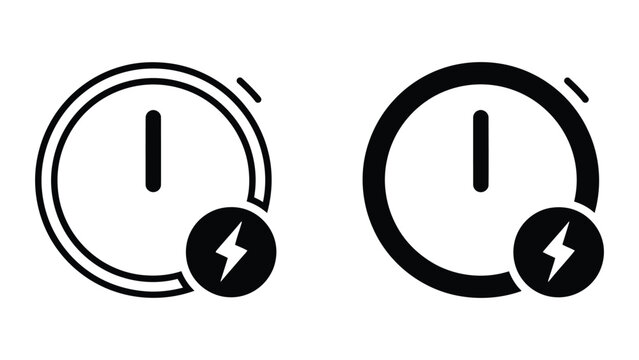 Quick start icon set in outline and solid glyph style vector