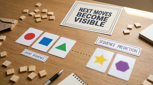 Board Game Cards and Sequence Play on Wooden Table