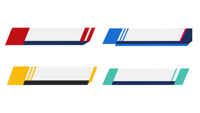 Colorful lower third banner templates for broadcast graphics