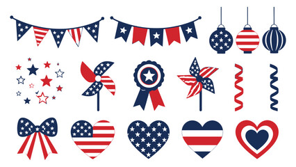 Obraz premium Patriotic american symbols and decorations