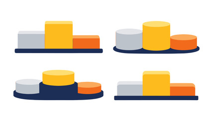 Set of winner podium stands in flat vector style © Andrei