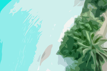 Minimalist tropical beach top view background. © Rio