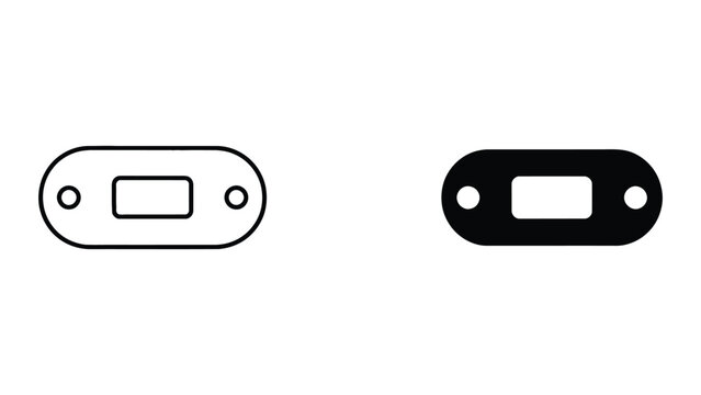 Strike plate icon set in outline and solid glyph style vector