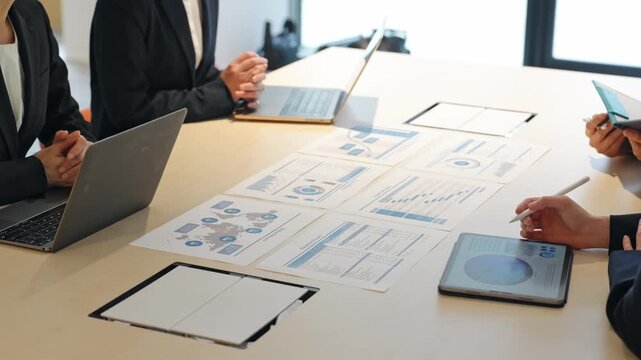A group of business people having a meeting in the office