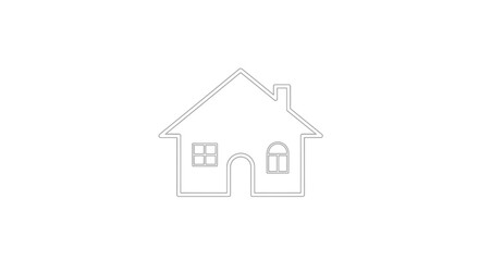 Fototapeta premium Minimalist outline of a house, representing concept of home, residence, and housing
