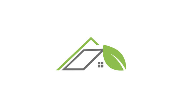 Eco-friendly house logo design showcasing sustainable living and nature's harmony without commas