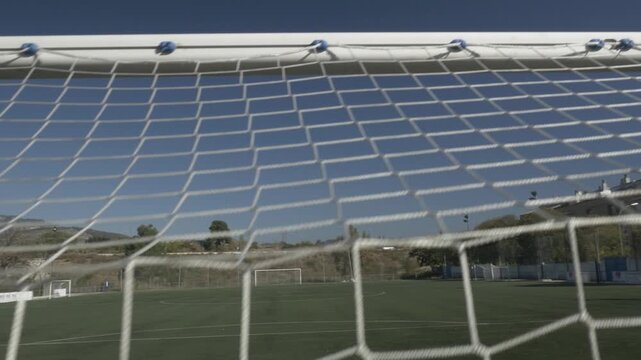 Net goal football soccer field ground pitch stadium crane jib traveling up 8
