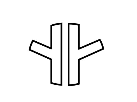 Monogram letter logo yy with white background