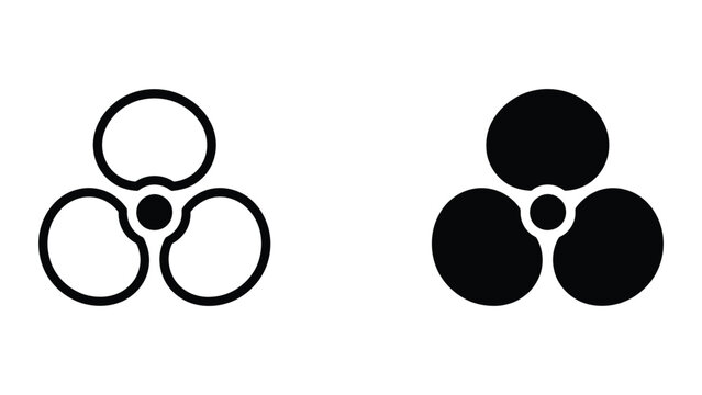 Fidget spinner icon set in outline and solid glyph style vector