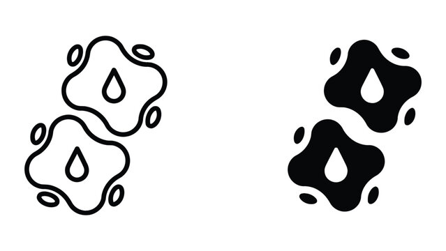 Phagocytosis icon set in outline and solid glyph style vector