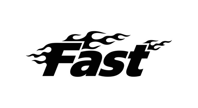 Fast speed flame text logo.